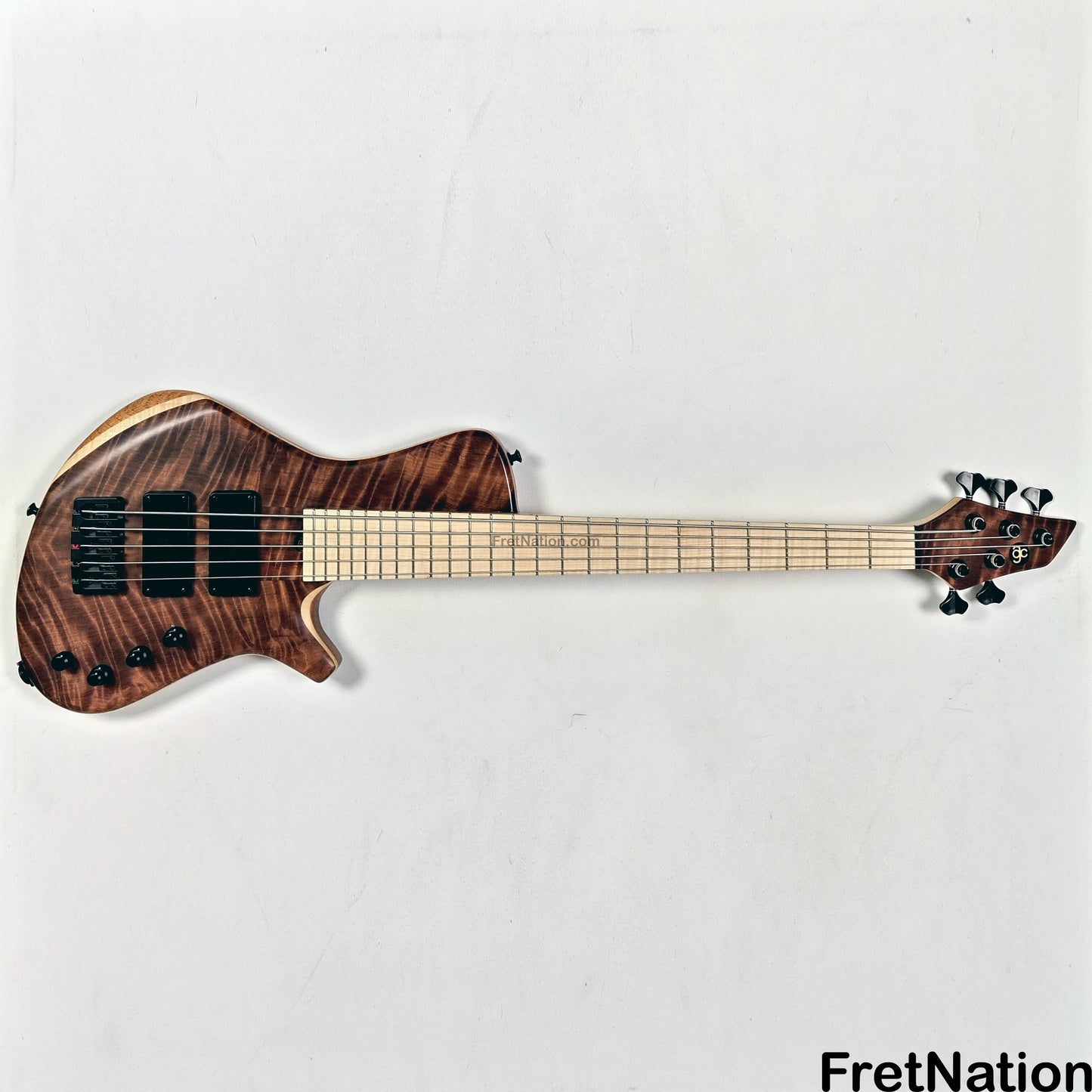 AC Guitars AC Guitars Finn R Type 5-String Bass 33" Scale Flame Redwood 8.86lbs