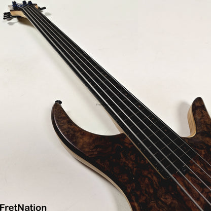 AC Guitars AC Guitars Krell 5-String Fretless Bass 34" Scale Turkish Walnut 8.86lbs