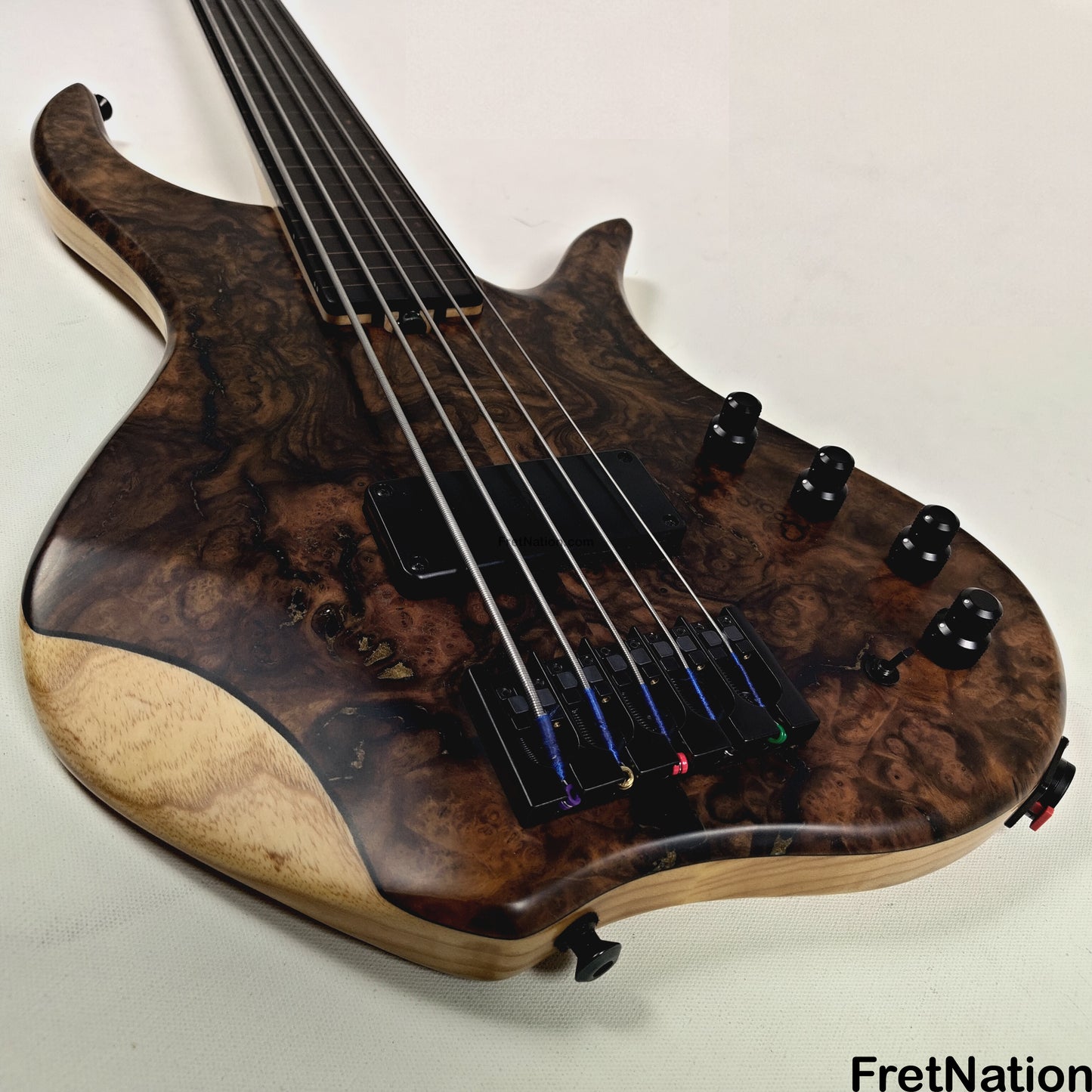 AC Guitars AC Guitars Krell 5-String Fretless Bass 34" Scale Turkish Walnut 8.86lbs