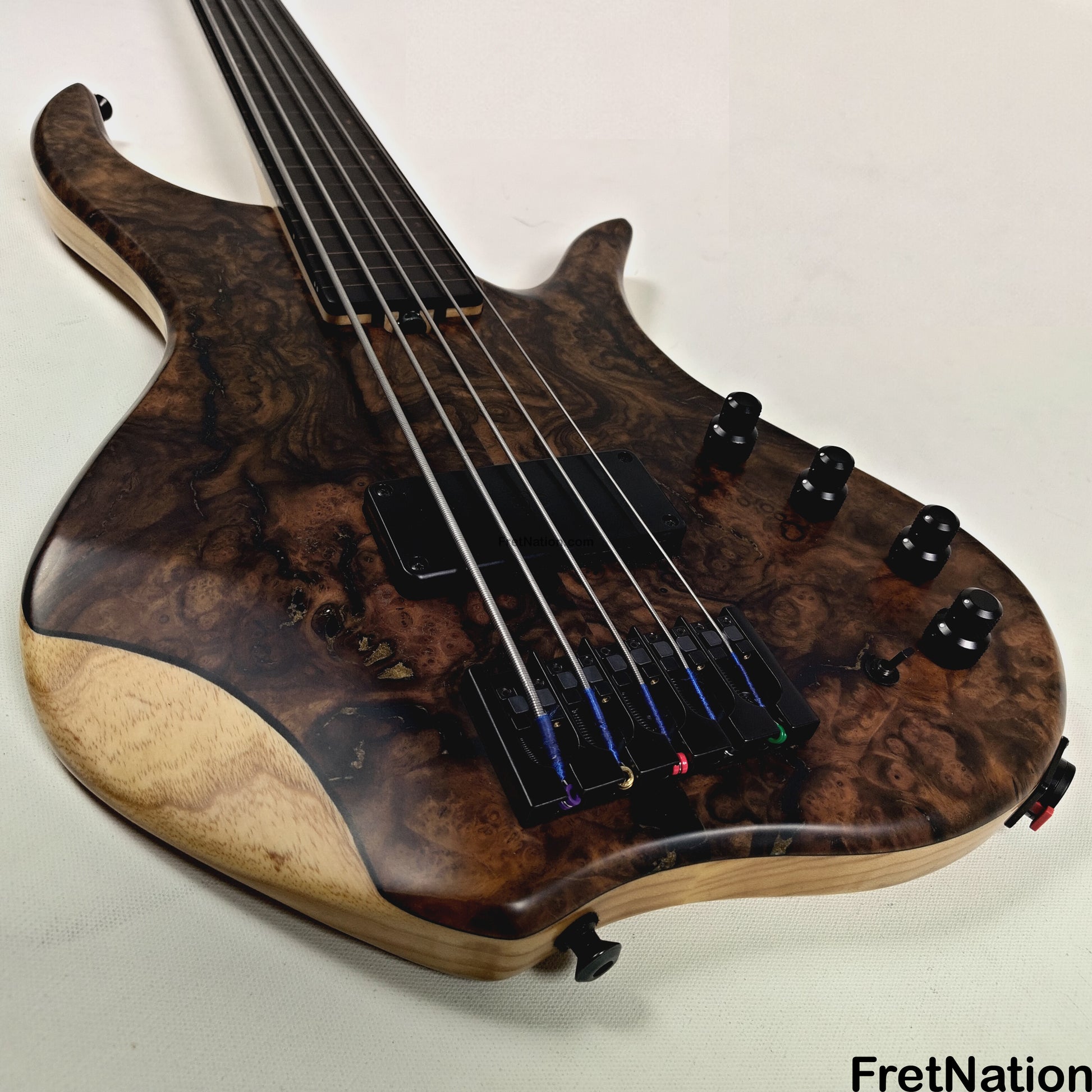 AC Guitars AC Guitars Krell 5-String Fretless Bass 34" Scale Turkish Walnut 8.86lbs