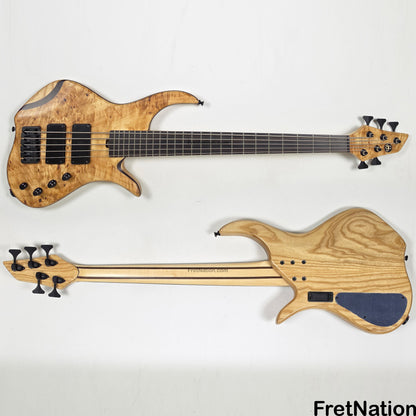 AC Guitars AC Guitars Krell 5-String Bass 34" Scale Poplar Burl 9.96lbs