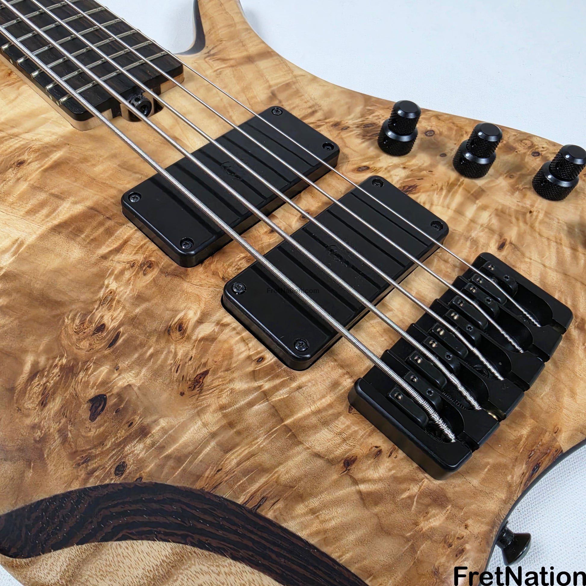 AC Guitars AC Guitars Krell 5-String Bass 34" Scale Poplar Burl 9.96lbs