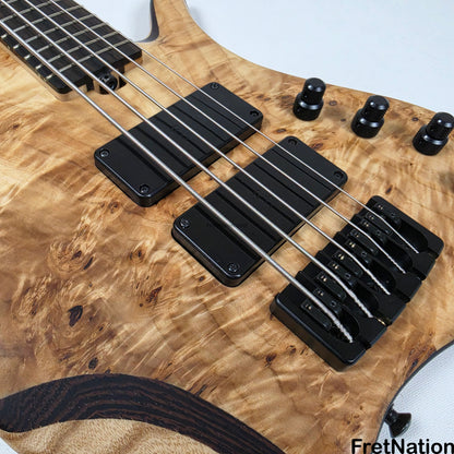 AC Guitars AC Guitars Krell 5-String Bass 34" Scale Poplar Burl 9.96lbs