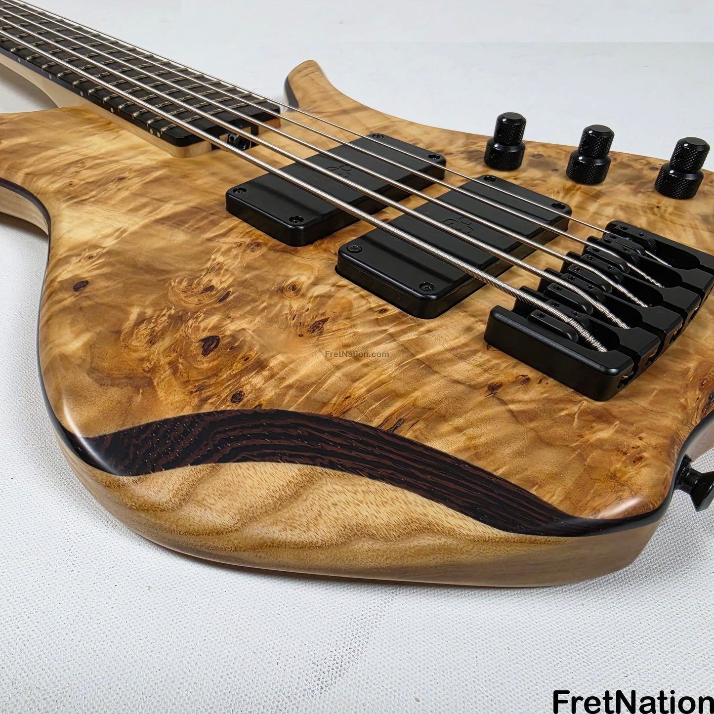 AC Guitars AC Guitars Krell 5-String Bass 34" Scale Poplar Burl 9.96lbs
