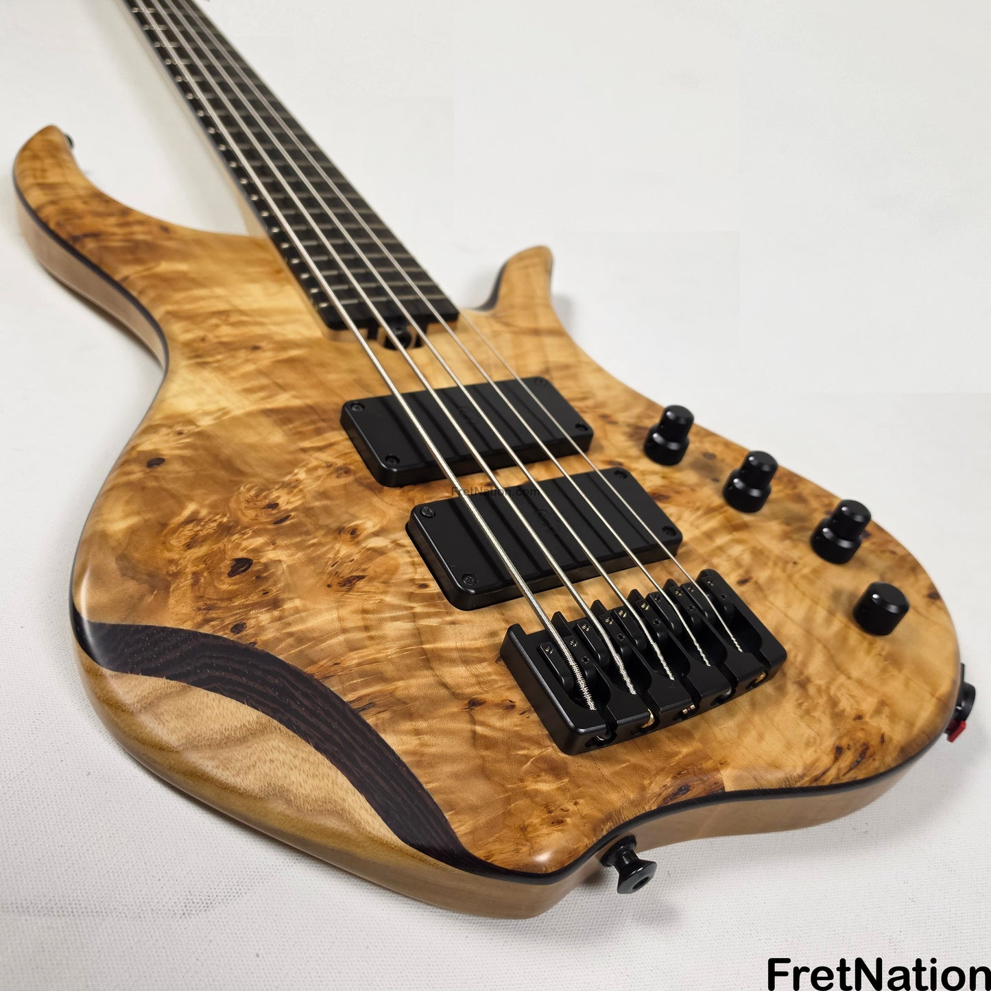 AC Guitars AC Guitars Krell 5-String Bass 34" Scale Poplar Burl 9.96lbs