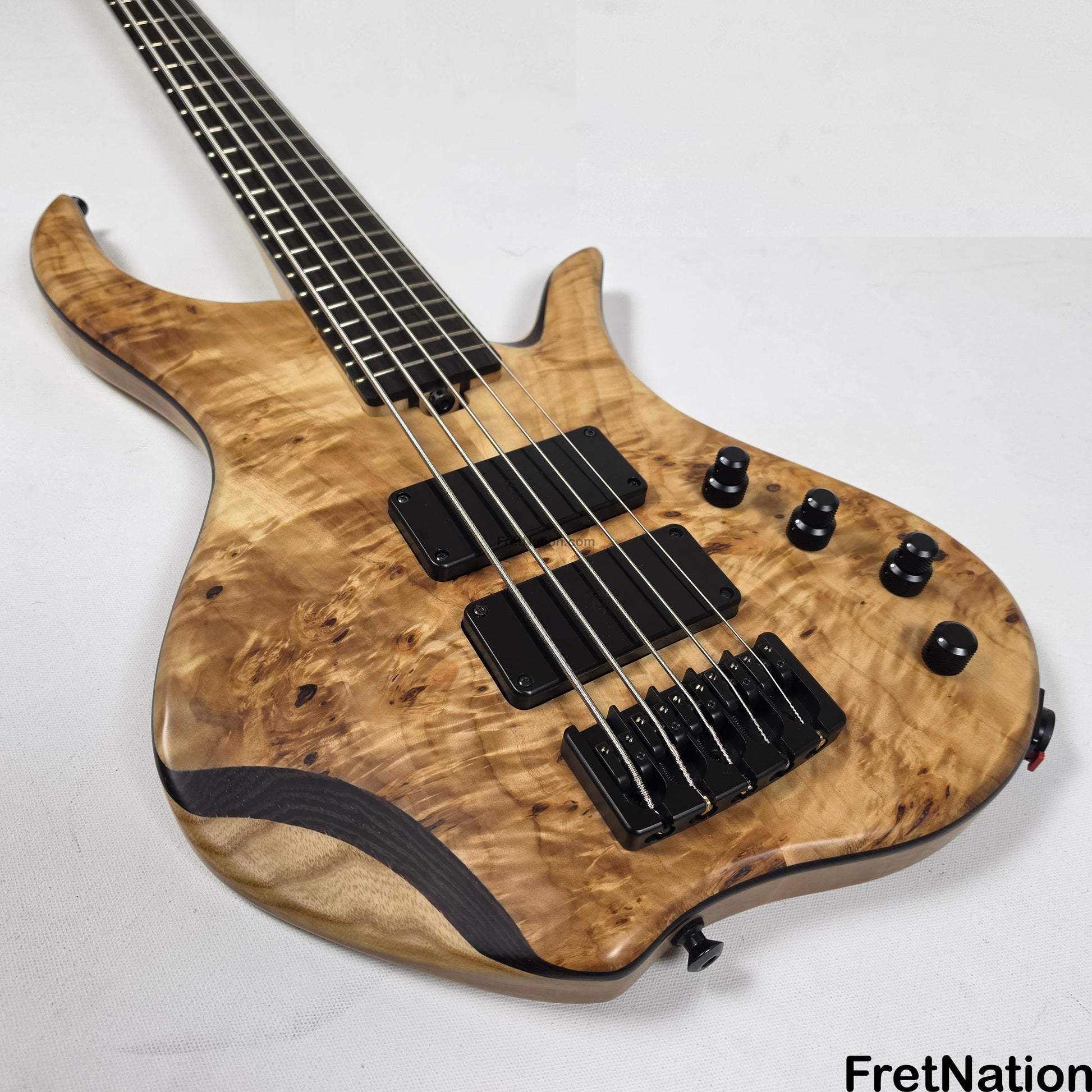 AC Guitars AC Guitars Krell 5-String Bass 34" Scale Poplar Burl 9.96lbs