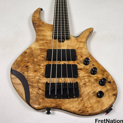 AC Guitars AC Guitars Krell 5-String Bass 34" Scale Poplar Burl 9.96lbs