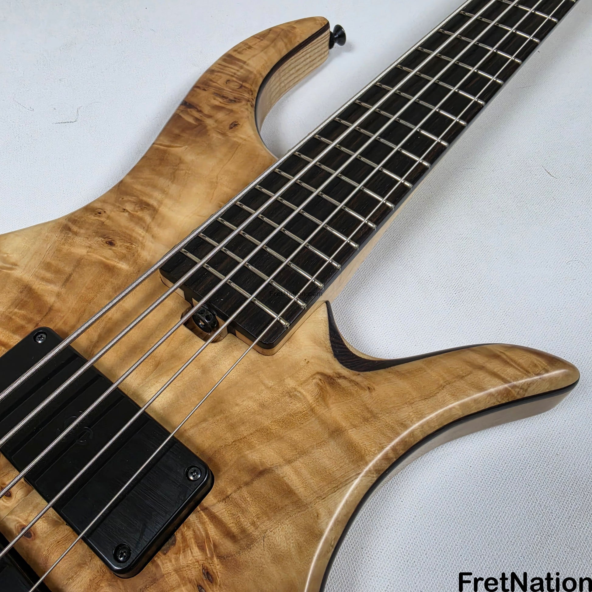 AC Guitars AC Guitars Krell 5-String Bass 34" Scale Poplar Burl 9.96lbs