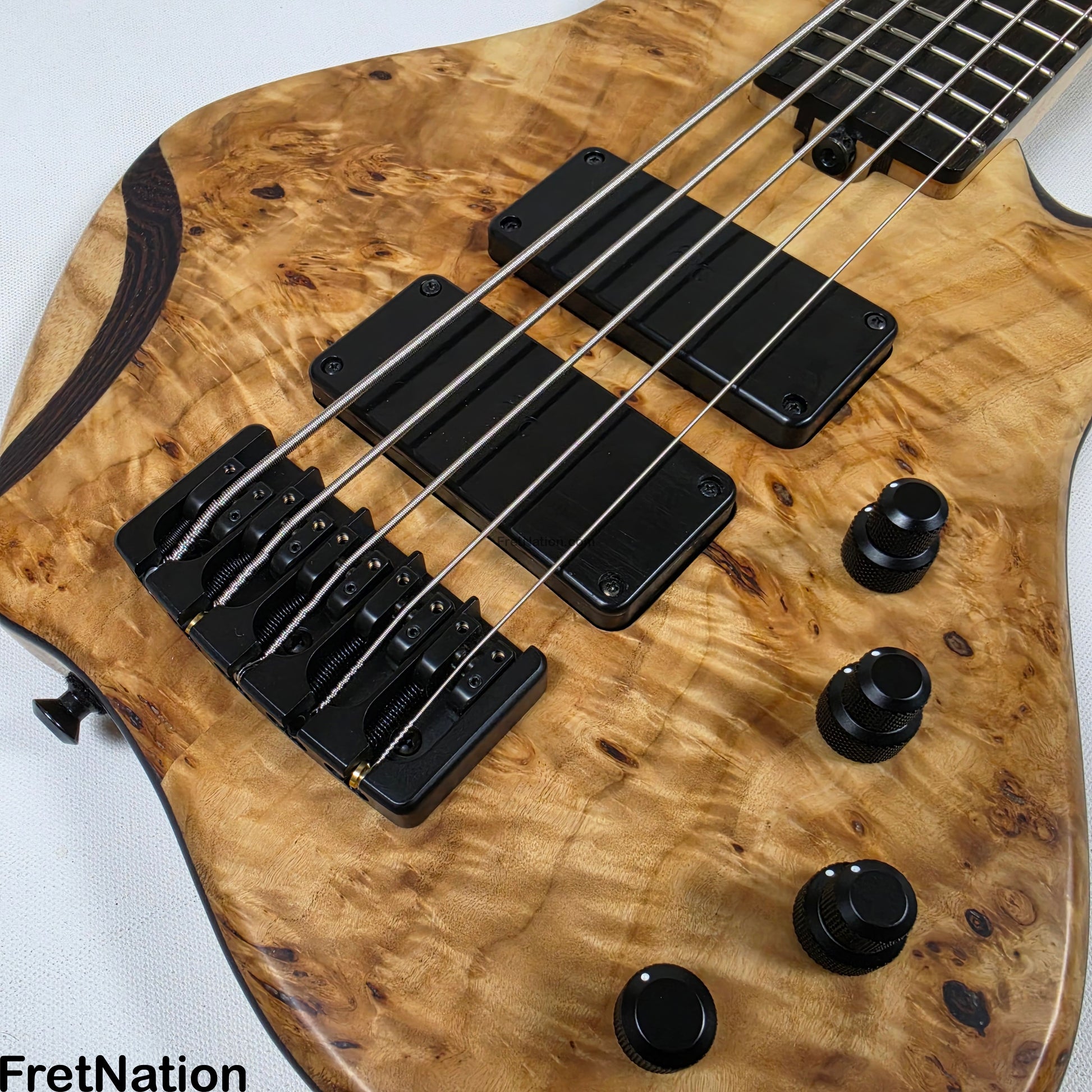 AC Guitars AC Guitars Krell 5-String Bass 34" Scale Poplar Burl 9.96lbs