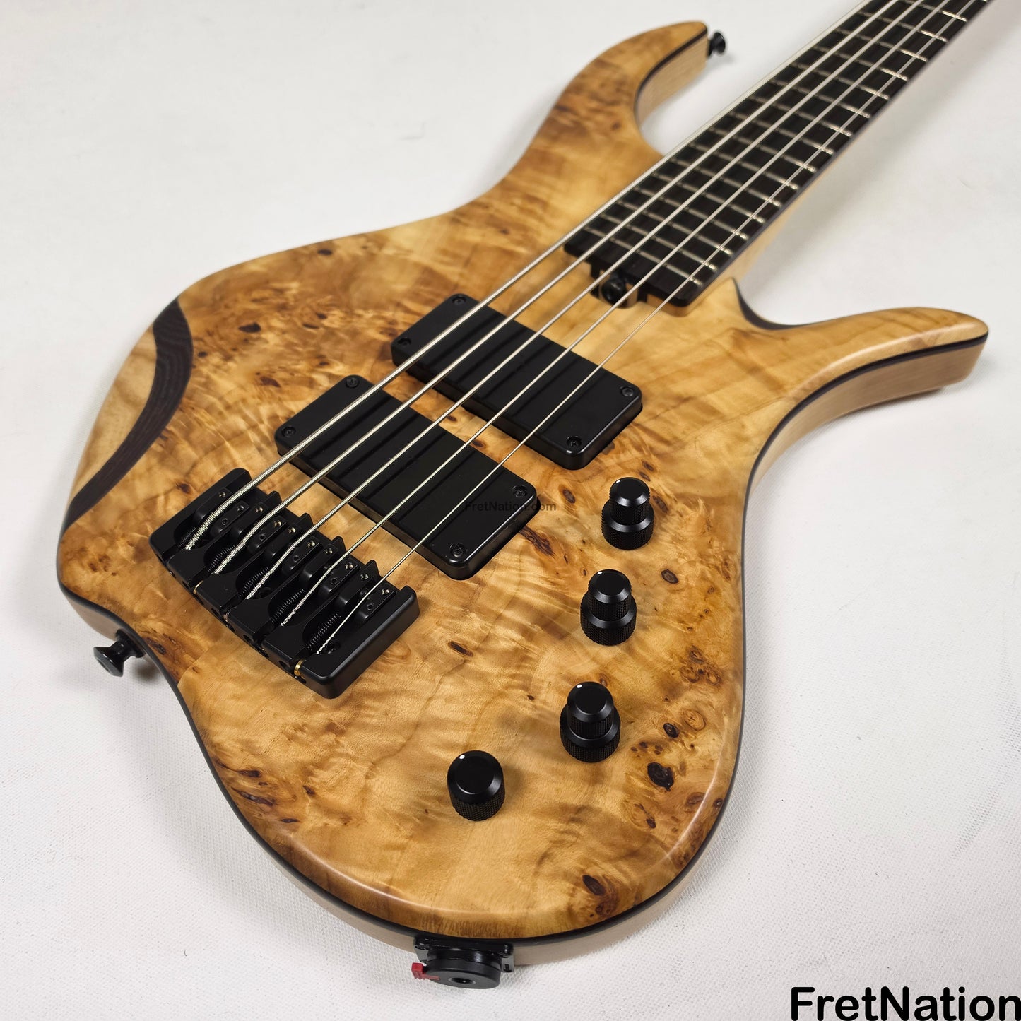 AC Guitars AC Guitars Krell 5-String Bass 34" Scale Poplar Burl 9.96lbs