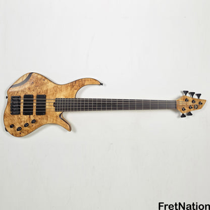 AC Guitars AC Guitars Krell 5-String Bass 34" Scale Poplar Burl 9.96lbs