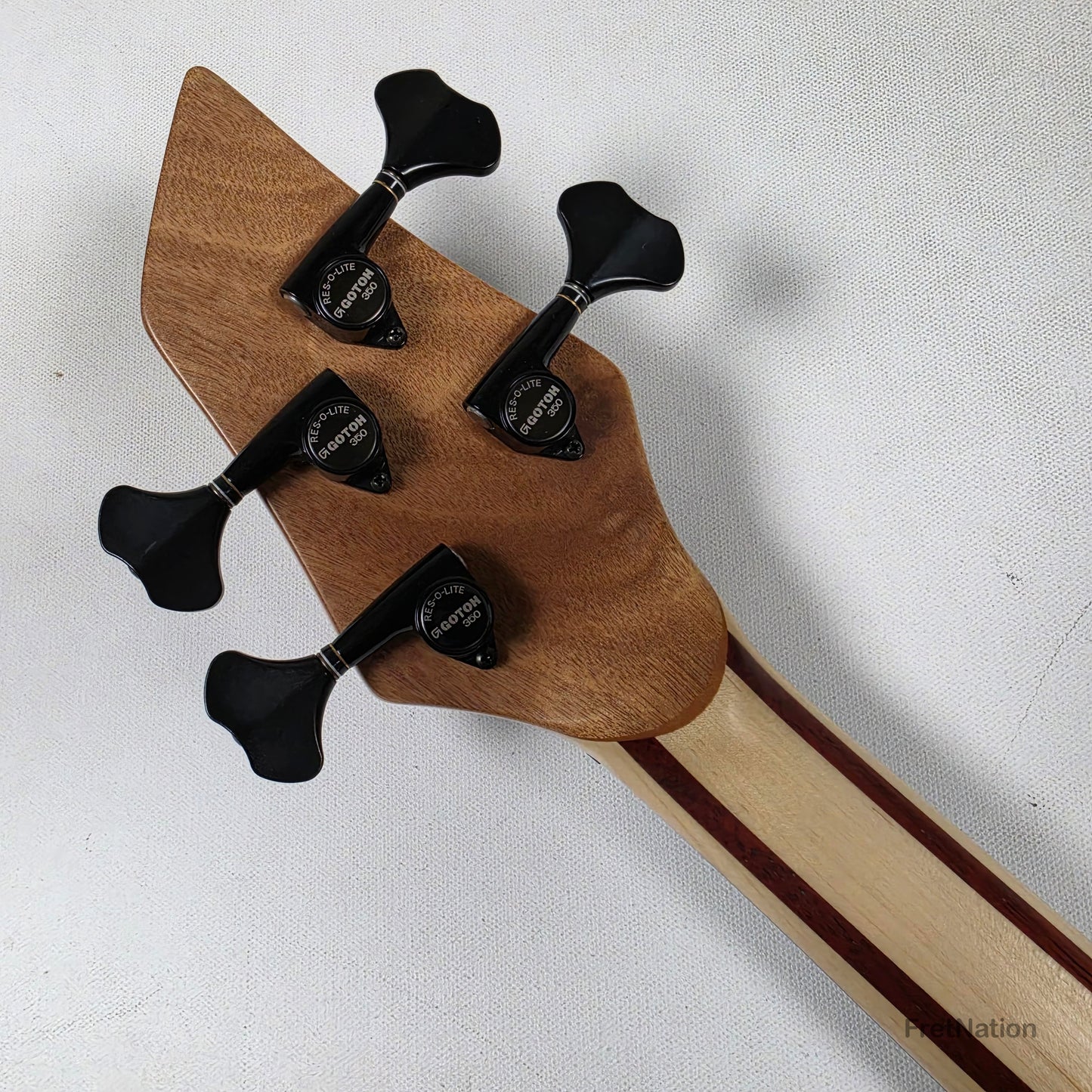 AC Guitars AC Guitars Recurve Custom 4/32 4-String Bass 32" Scale Redwood Burl 8.90lbs