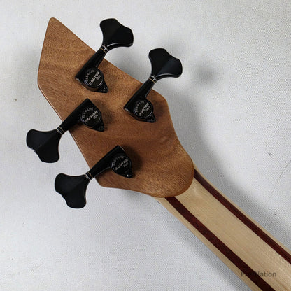 AC Guitars AC Guitars Recurve Custom 4/32 4-String Bass 32" Scale Redwood Burl 8.90lbs
