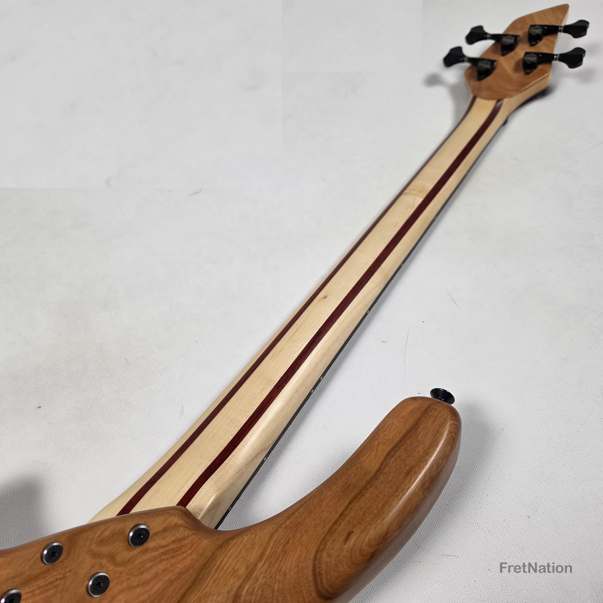 AC Guitars AC Guitars Recurve Custom 4/32 4-String Bass 32" Scale Redwood Burl 8.90lbs