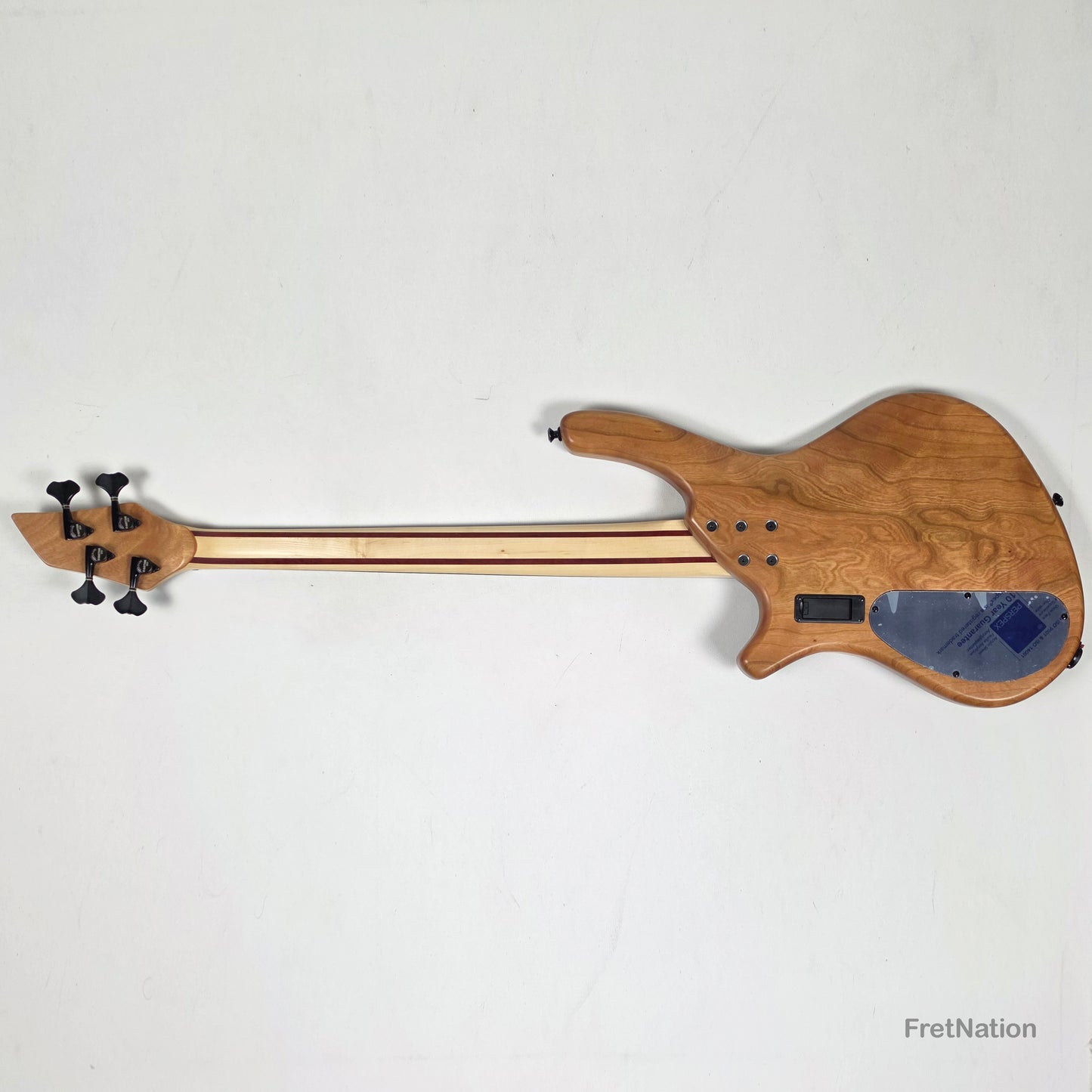 AC Guitars AC Guitars Recurve Custom 4/32 4-String Bass 32" Scale Redwood Burl 8.90lbs