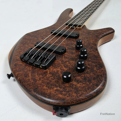 AC Guitars AC Guitars Recurve Custom 4/32 4-String Bass 32" Scale Redwood Burl 8.90lbs