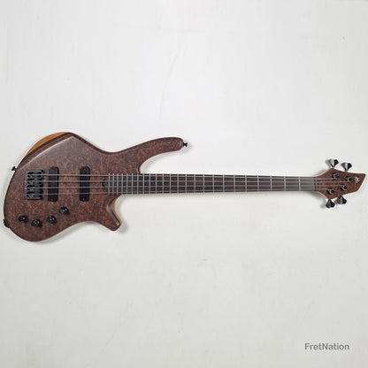 AC Guitars AC Guitars Recurve Custom 4/32 4-String Bass 32" Scale Redwood Burl 8.90lbs