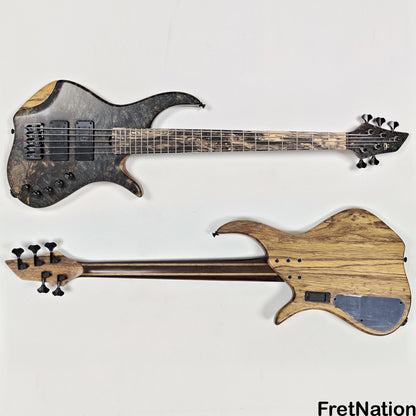 AC Guitars AC Guitars Uber Krell 5-String Bass 33" Scale ART Maple Burl 9.90lbs