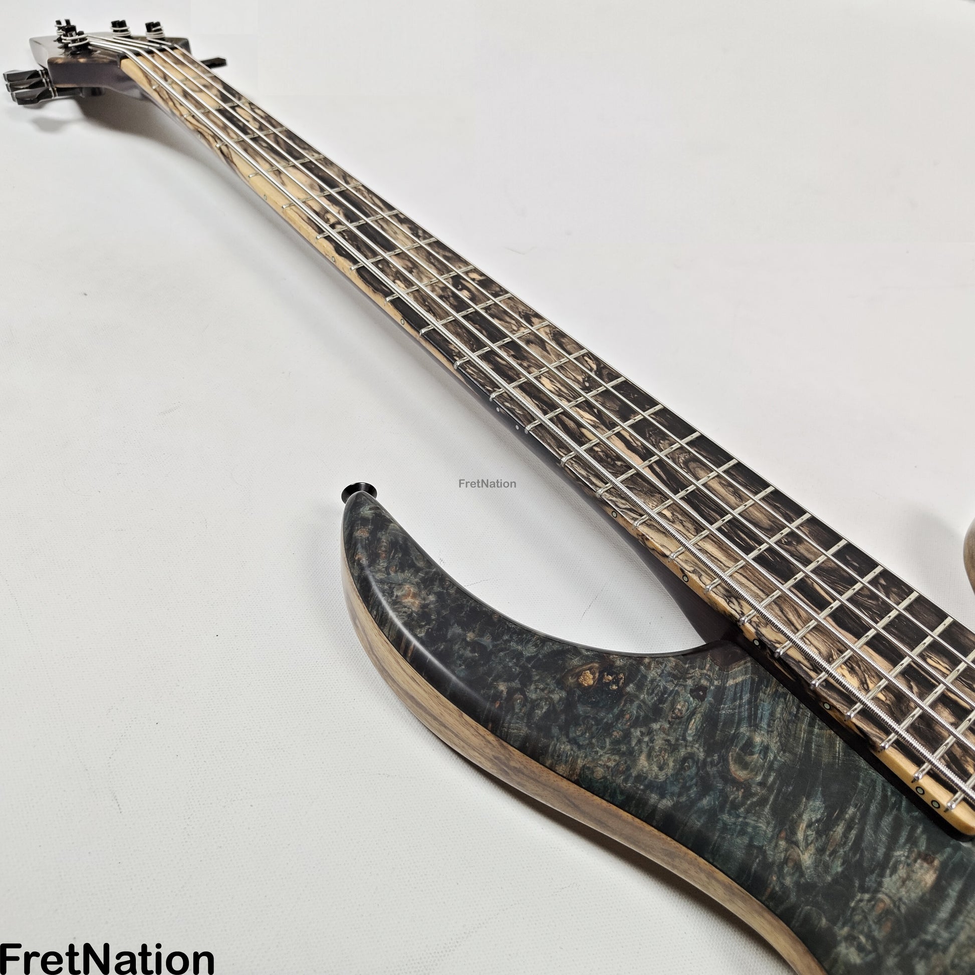 AC Guitars AC Guitars Uber Krell 5-String Bass 33" Scale ART Maple Burl 9.90lbs