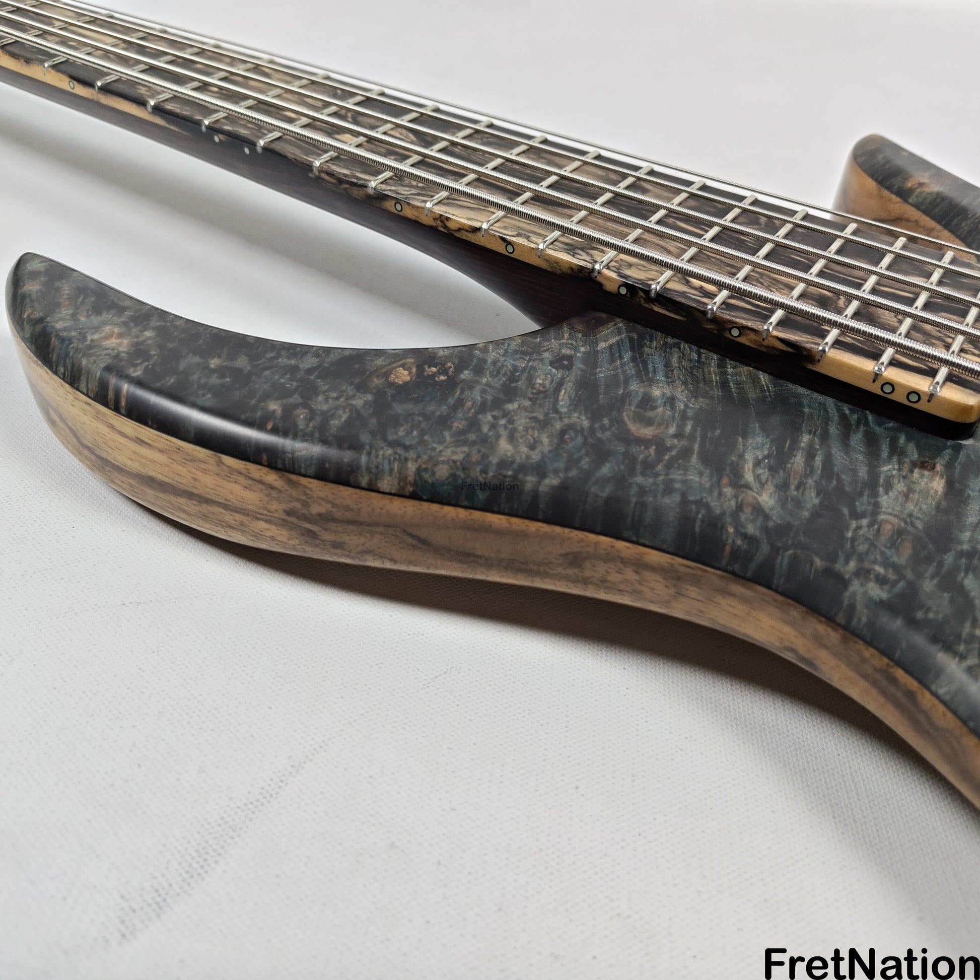 AC Guitars AC Guitars Uber Krell 5-String Bass 33" Scale ART Maple Burl 9.90lbs