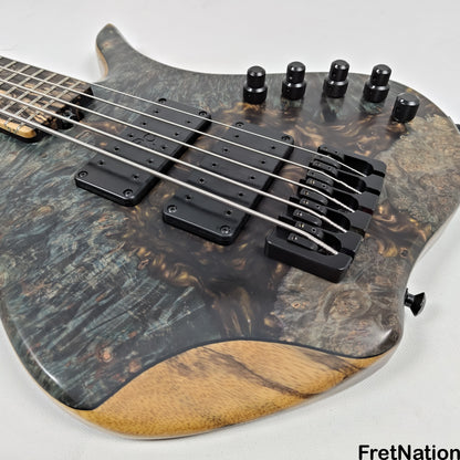 AC Guitars AC Guitars Uber Krell 5-String Bass 33" Scale ART Maple Burl 9.90lbs