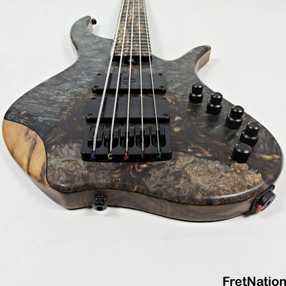 AC Guitars AC Guitars Uber Krell 5-String Bass 33" Scale ART Maple Burl 9.90lbs