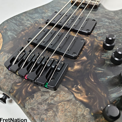 AC Guitars AC Guitars Uber Krell 5-String Bass 33" Scale ART Maple Burl 9.90lbs