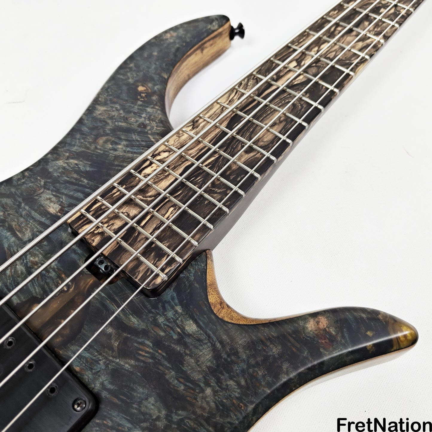 AC Guitars AC Guitars Uber Krell 5-String Bass 33" Scale ART Maple Burl 9.90lbs