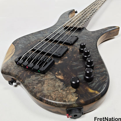 AC Guitars AC Guitars Uber Krell 5-String Bass 33" Scale ART Maple Burl 9.90lbs