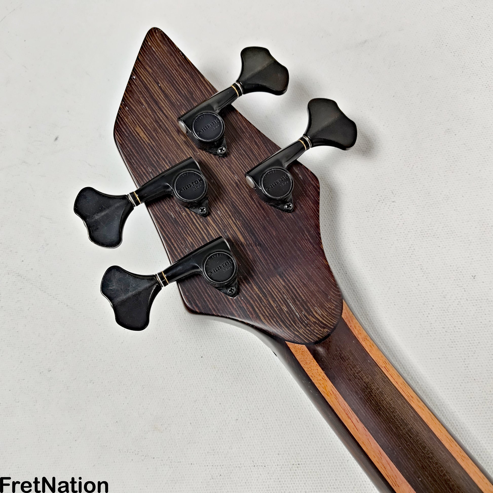 AC Guitars AC Guitars Uber Recurve 4-String Fretless Bass 34" Scale Turkish Walnut 8.88lbs