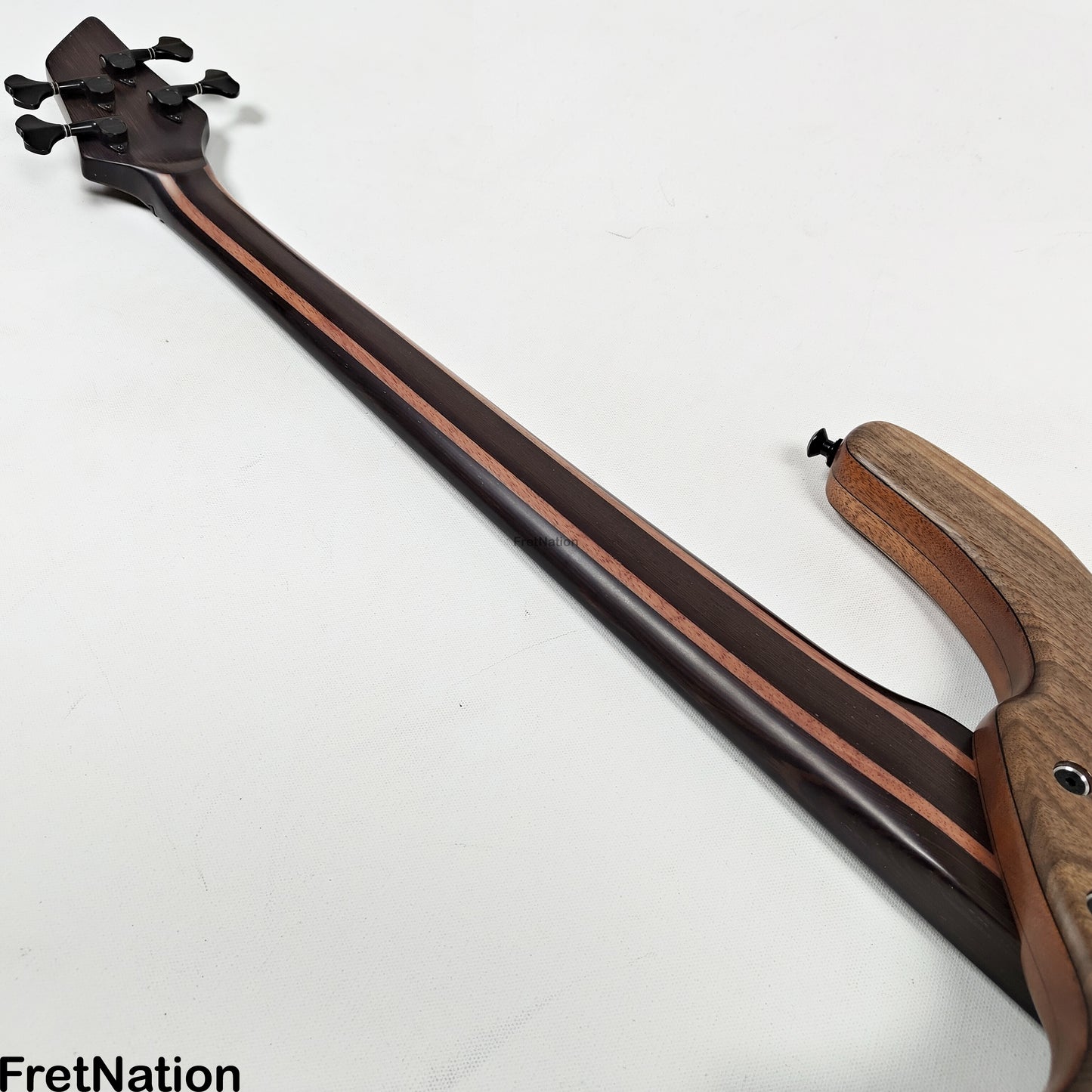 AC Guitars AC Guitars Uber Recurve 4-String Fretless Bass 34" Scale Turkish Walnut 8.88lbs