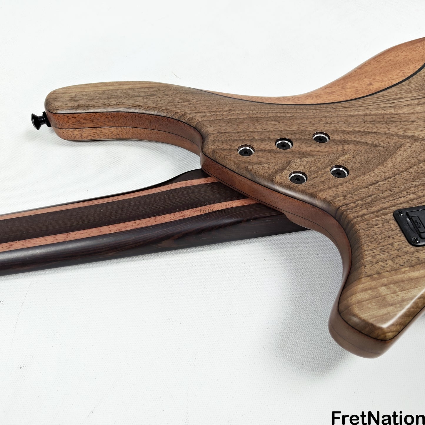 AC Guitars AC Guitars Uber Recurve 4-String Fretless Bass 34" Scale Turkish Walnut 8.88lbs