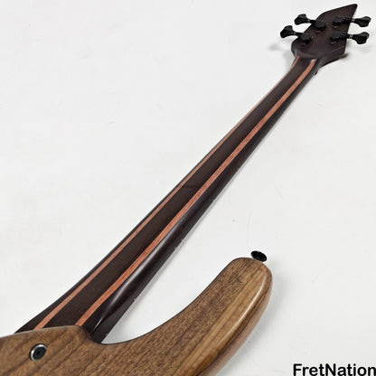 AC Guitars AC Guitars Uber Recurve 4-String Fretless Bass 34" Scale Turkish Walnut 8.88lbs