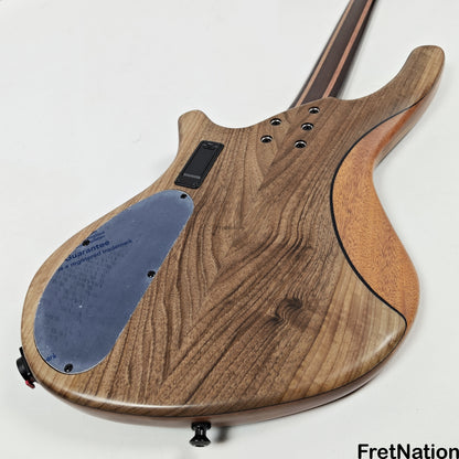 AC Guitars AC Guitars Uber Recurve 4-String Fretless Bass 34" Scale Turkish Walnut 8.88lbs