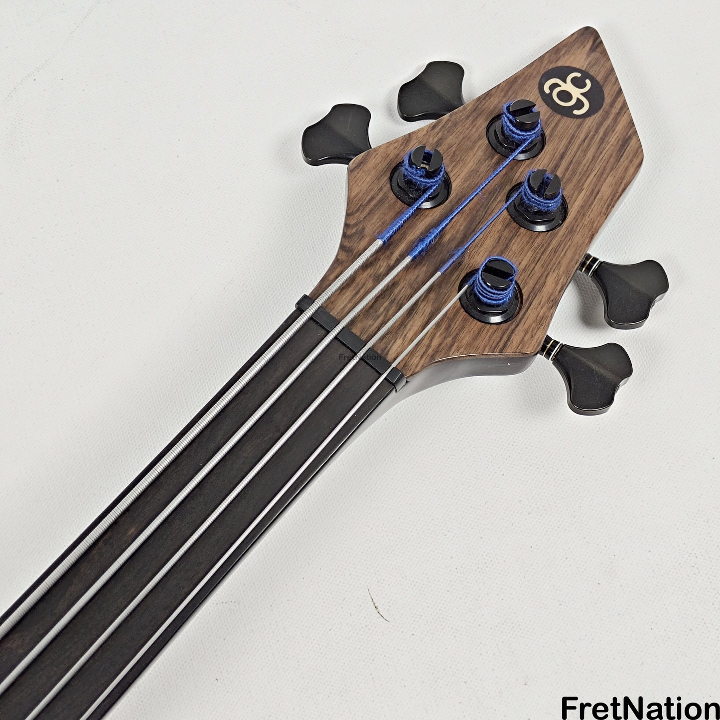 AC Guitars AC Guitars Uber Recurve 4-String Fretless Bass 34" Scale Turkish Walnut 8.88lbs