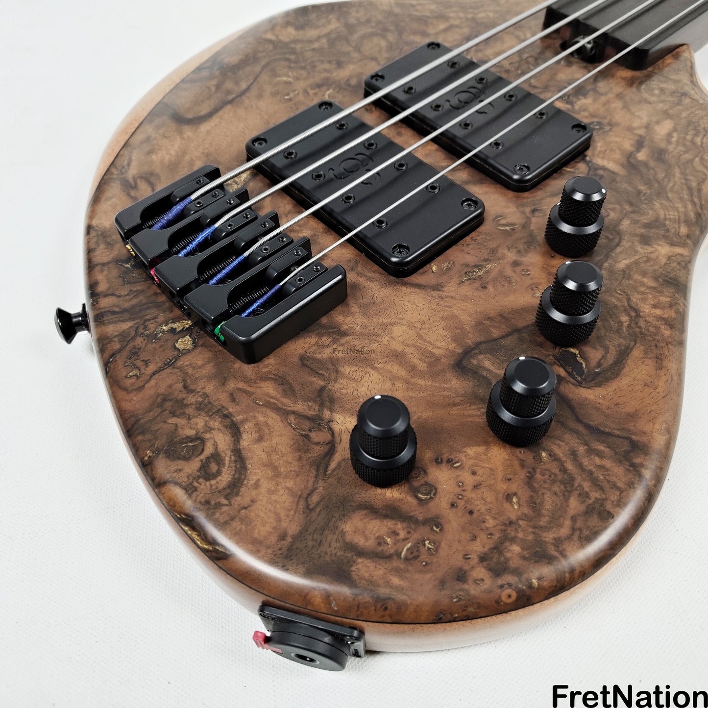 AC Guitars AC Guitars Uber Recurve 4-String Fretless Bass 34" Scale Turkish Walnut 8.88lbs