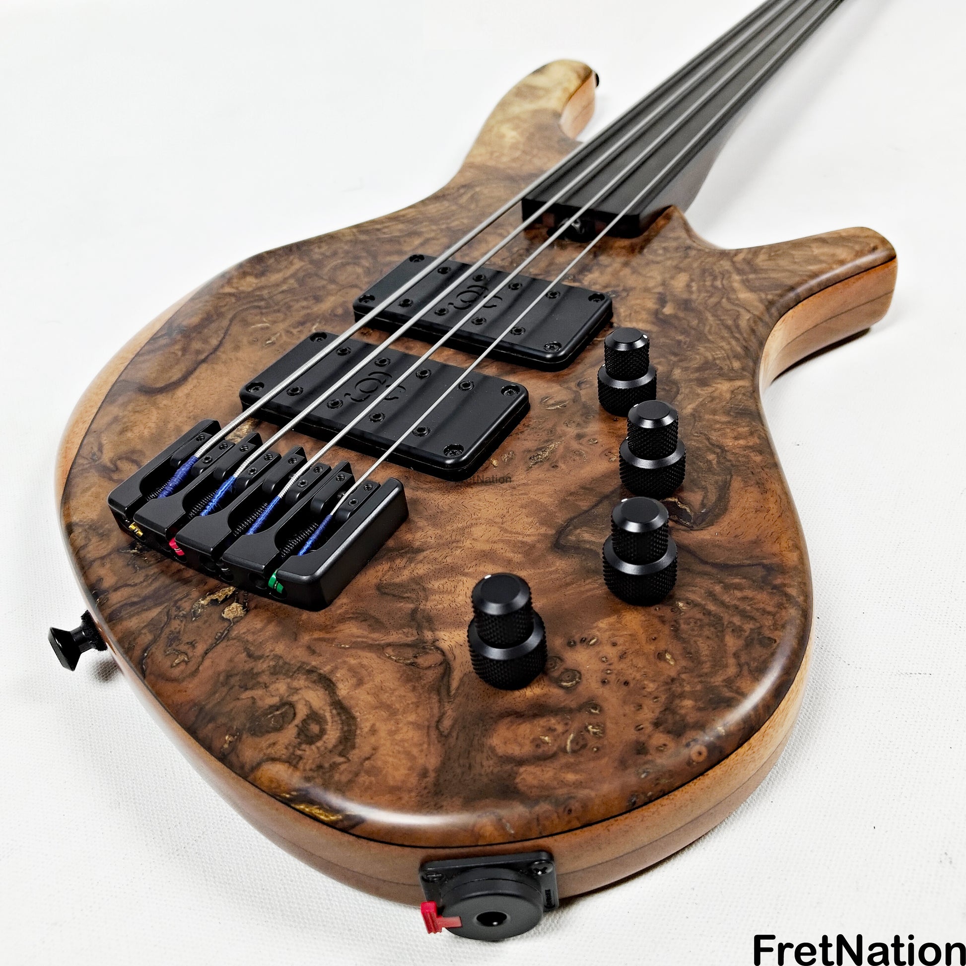 AC Guitars AC Guitars Uber Recurve 4-String Fretless Bass 34" Scale Turkish Walnut 8.88lbs