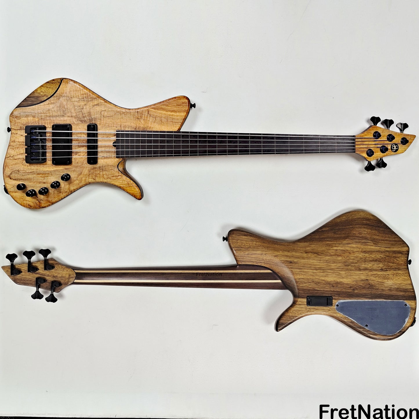 AC Guitars AC Guitars Krell E-Type 5/33 Fretless 5-String Bass 33" Scale Spalted Maple 9.40lbs