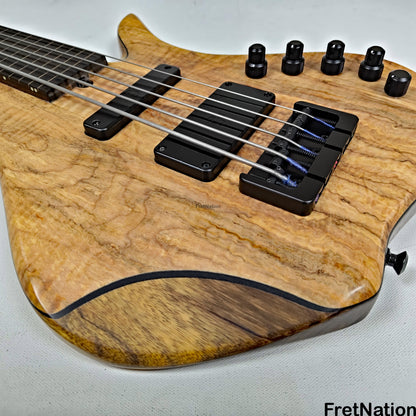 AC Guitars AC Guitars Krell E-Type 5/33 Fretless 5-String Bass 33" Scale Spalted Maple 9.40lbs