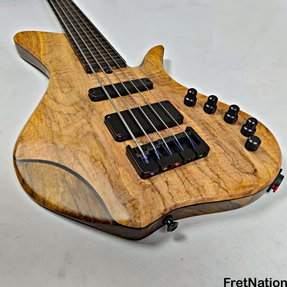 AC Guitars AC Guitars Krell E-Type 5/33 Fretless 5-String Bass 33" Scale Spalted Maple 9.40lbs