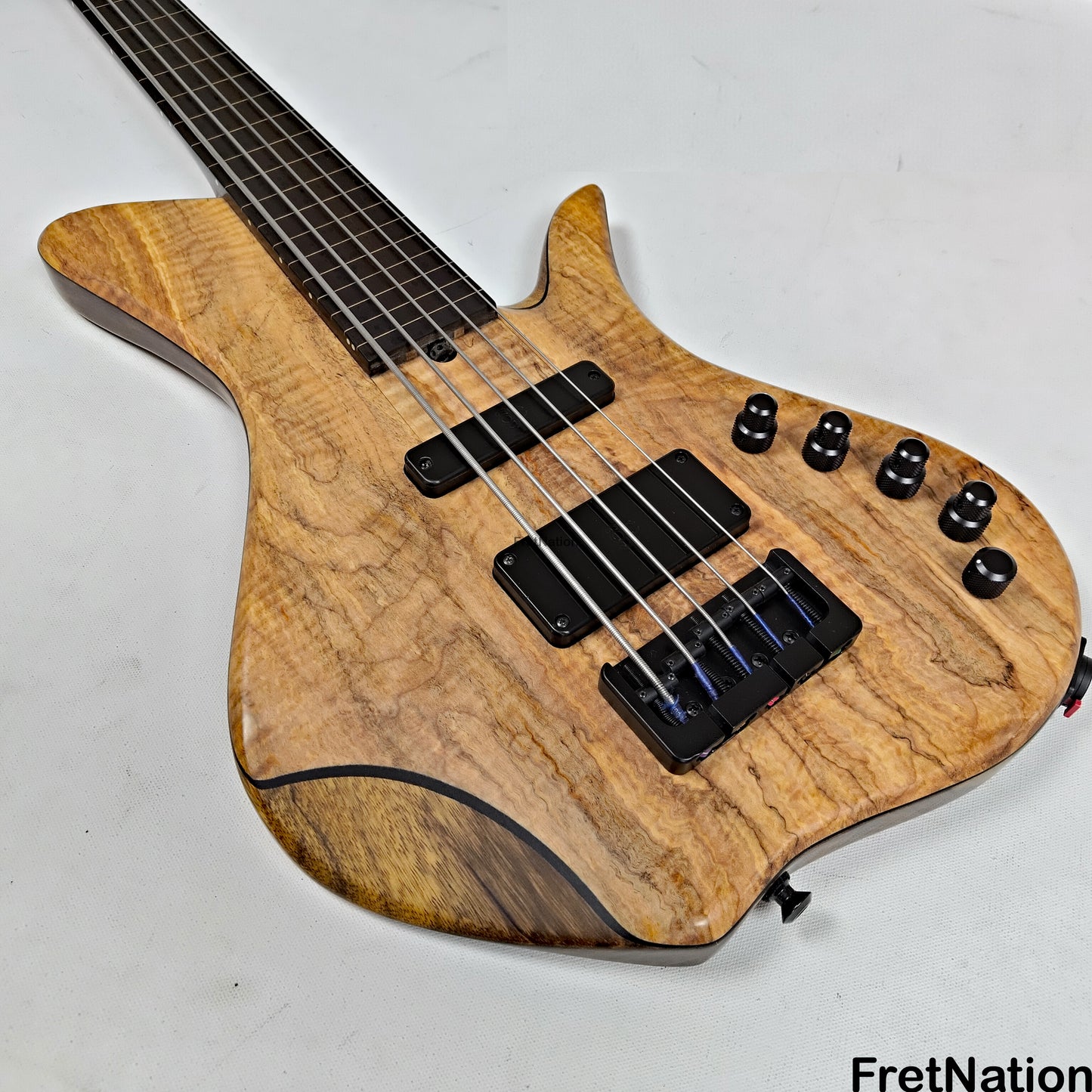 AC Guitars AC Guitars Krell E-Type 5/33 Fretless 5-String Bass 33" Scale Spalted Maple 9.40lbs