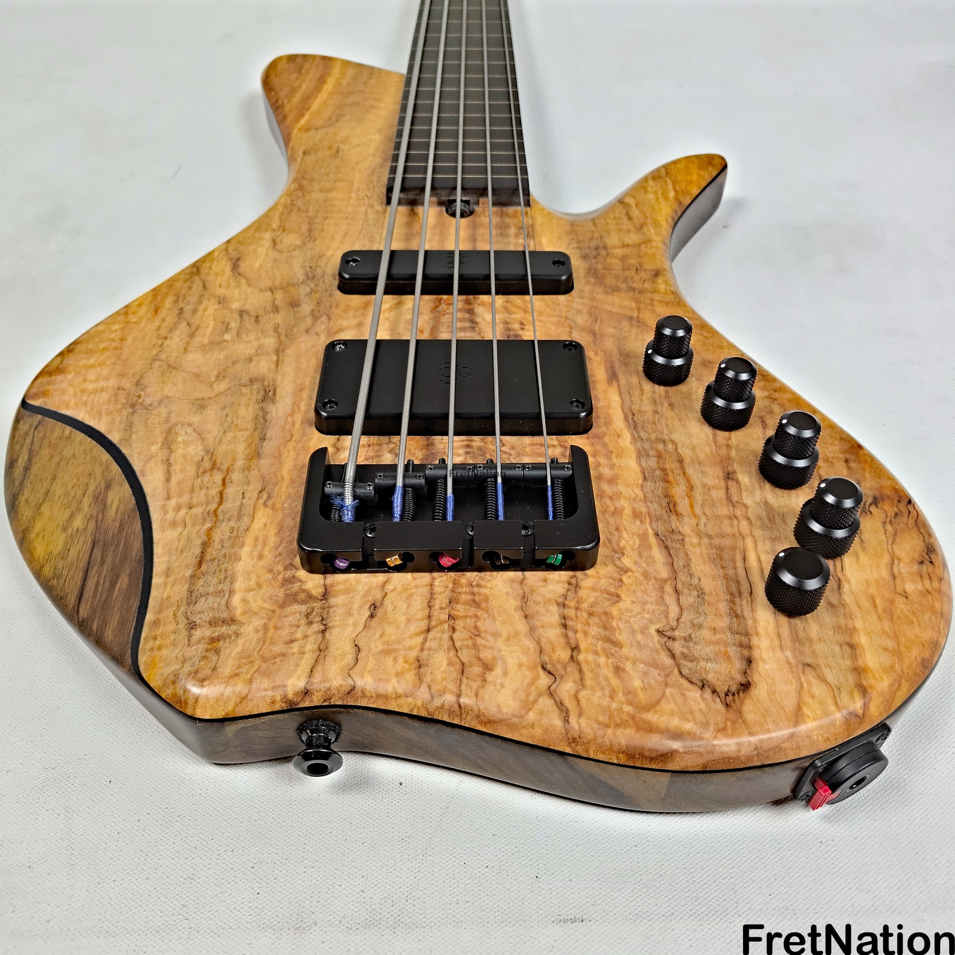 AC Guitars AC Guitars Krell E-Type 5/33 Fretless 5-String Bass 33" Scale Spalted Maple 9.40lbs