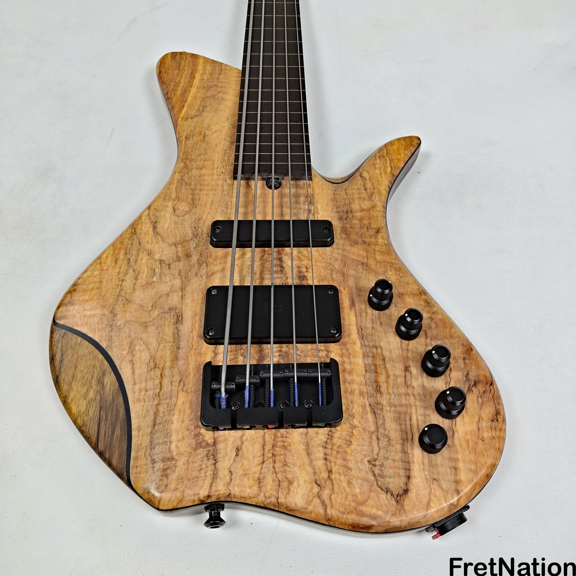 AC Guitars AC Guitars Krell E-Type 5/33 Fretless 5-String Bass 33" Scale Spalted Maple 9.40lbs