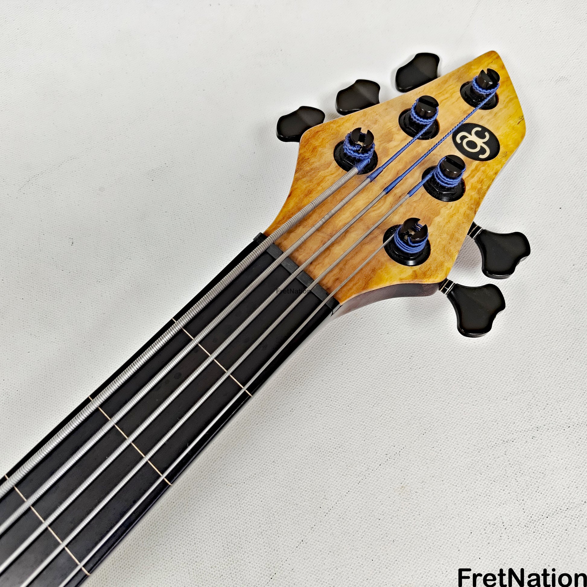 AC Guitars AC Guitars Krell E-Type 5/33 Fretless 5-String Bass 33" Scale Spalted Maple 9.40lbs