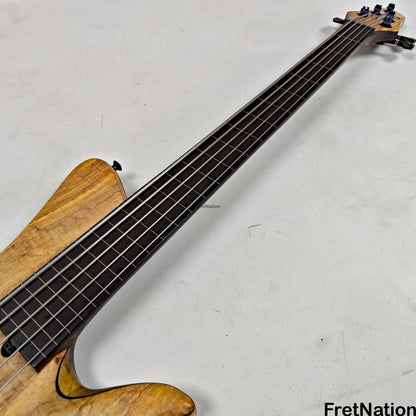 AC Guitars AC Guitars Krell E-Type 5/33 Fretless 5-String Bass 33" Scale Spalted Maple 9.40lbs