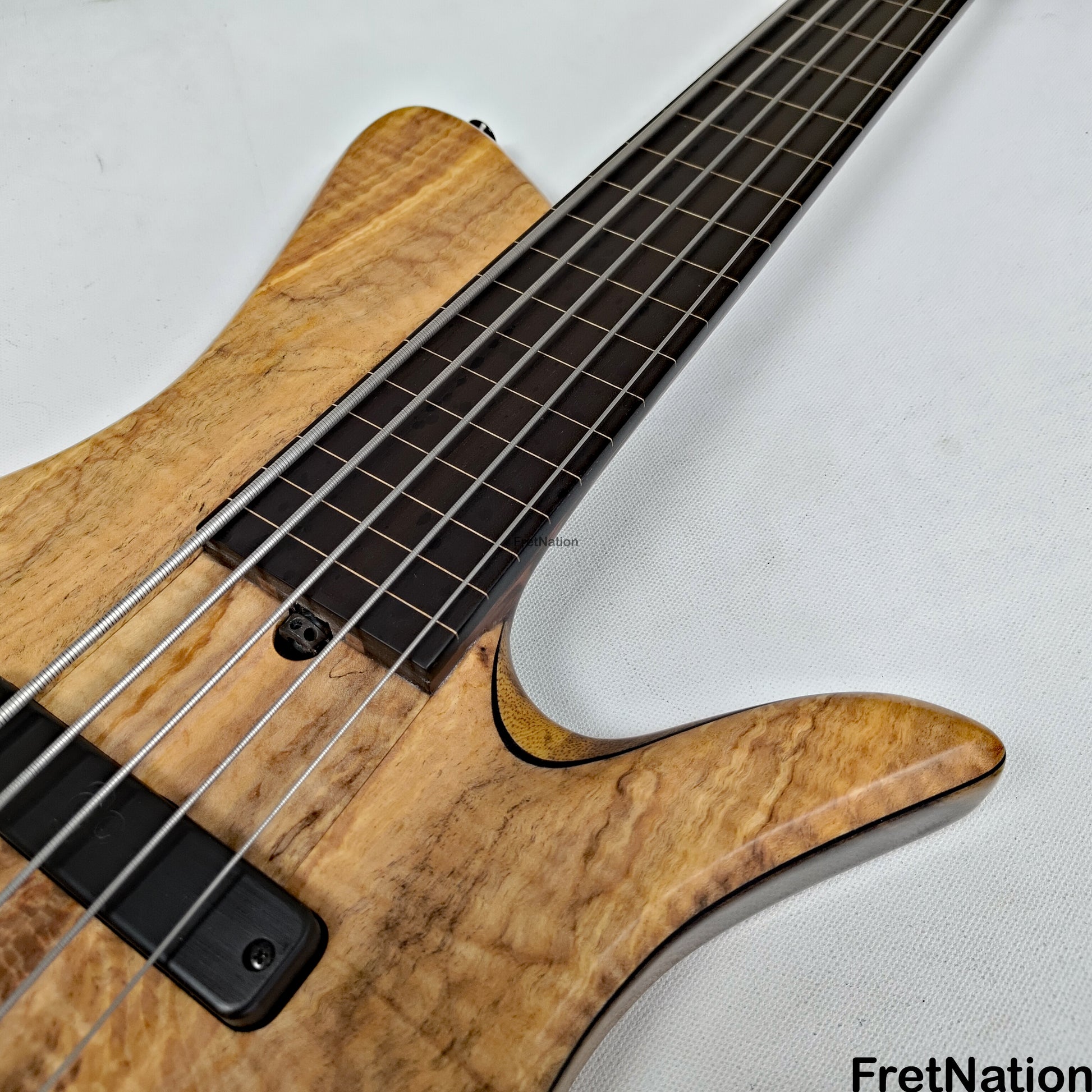 AC Guitars AC Guitars Krell E-Type 5/33 Fretless 5-String Bass 33" Scale Spalted Maple 9.40lbs