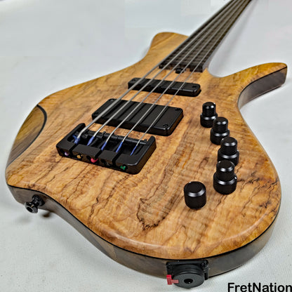 AC Guitars AC Guitars Krell E-Type 5/33 Fretless 5-String Bass 33" Scale Spalted Maple 9.40lbs