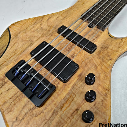 AC Guitars AC Guitars Krell E-Type 5/33 Fretless 5-String Bass 33" Scale Spalted Maple 9.40lbs