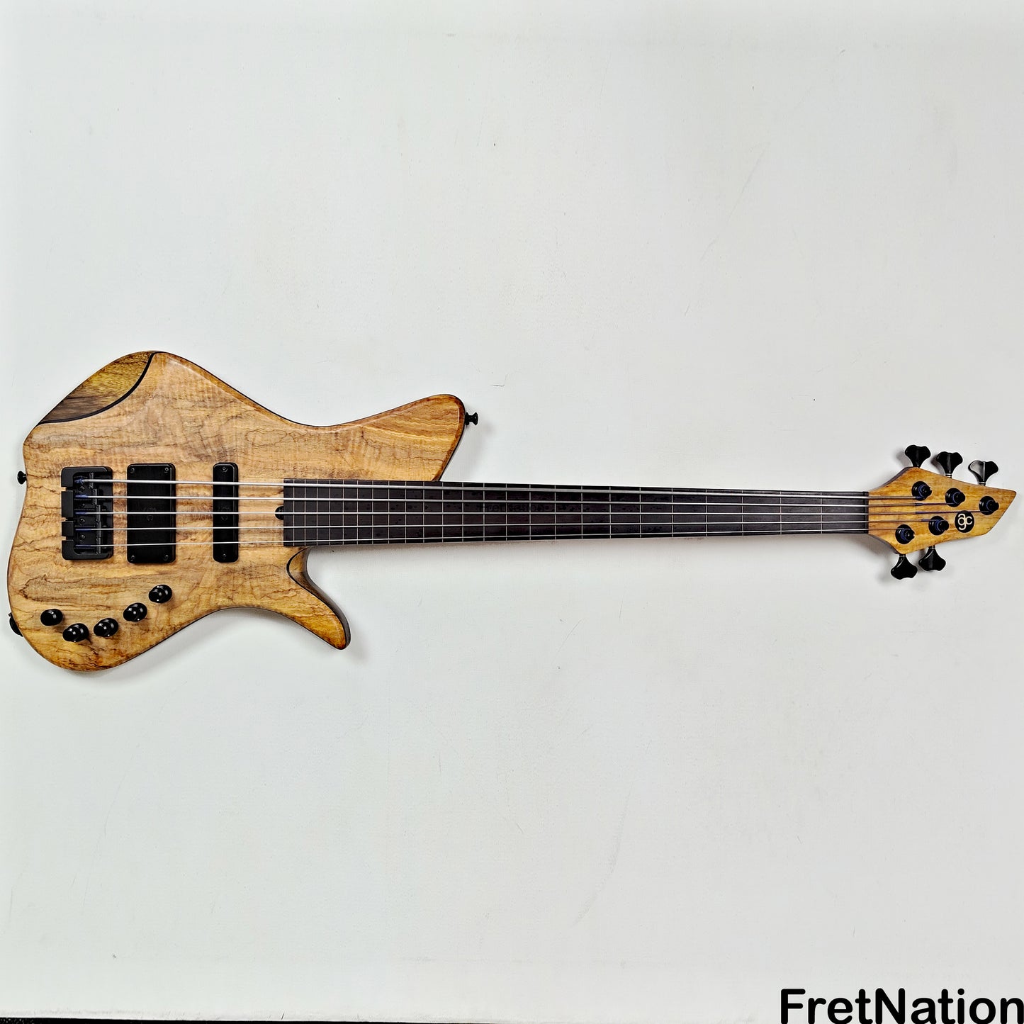 AC Guitars AC Guitars Krell E-Type 5/33 Fretless 5-String Bass 33" Scale Spalted Maple 9.40lbs