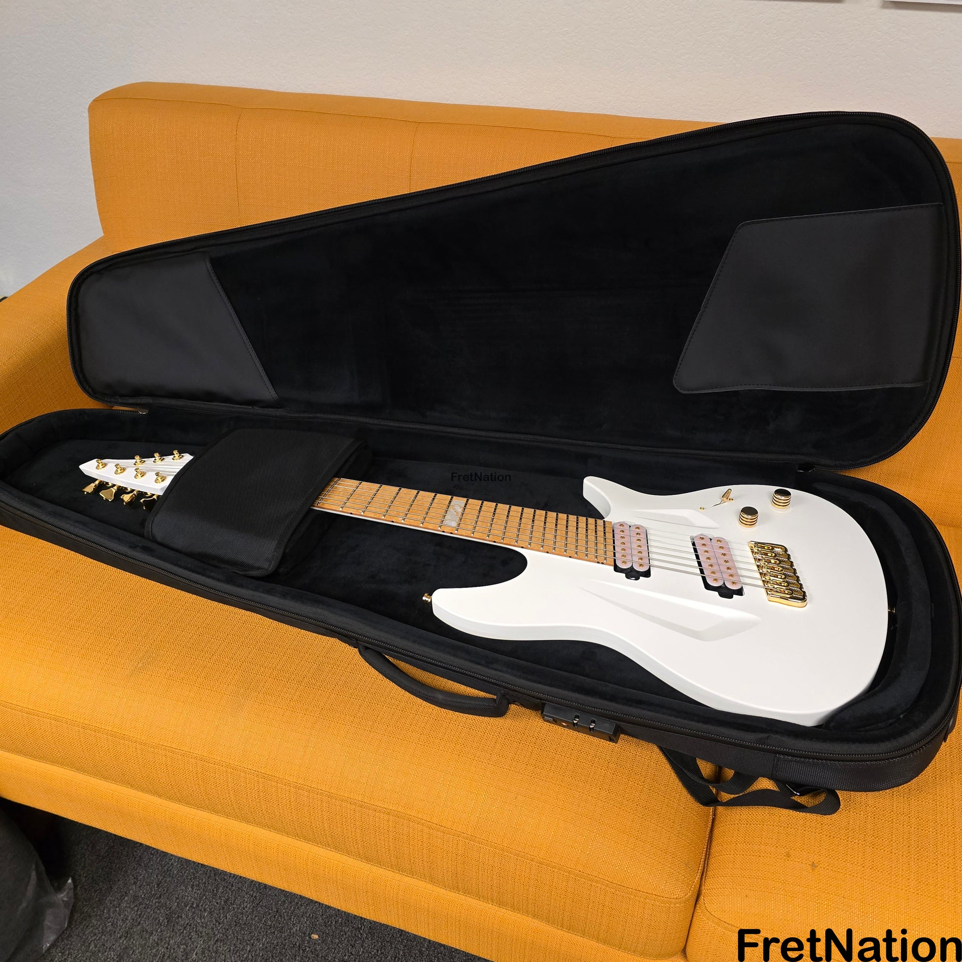 Fret Nation Aristides 070SR Raw White 7-String Multi-Scale Guitar #3173 7.88lbs Pre-Owned